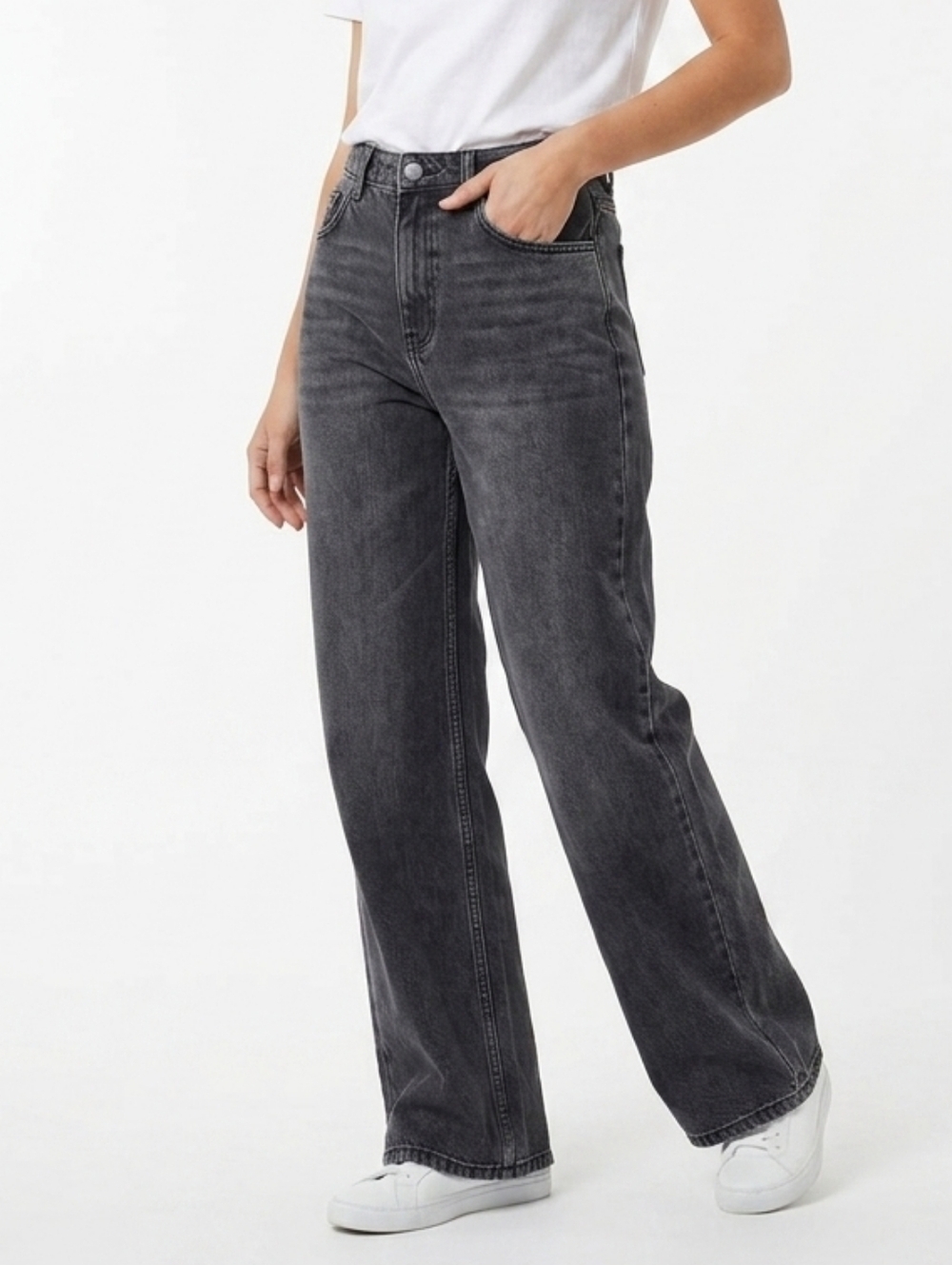 Topshop Two Gray Flare Wide Leg Jeans